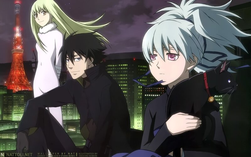 Three Anime Characters — Green, Dramatic, Night, Tokyo Tower
