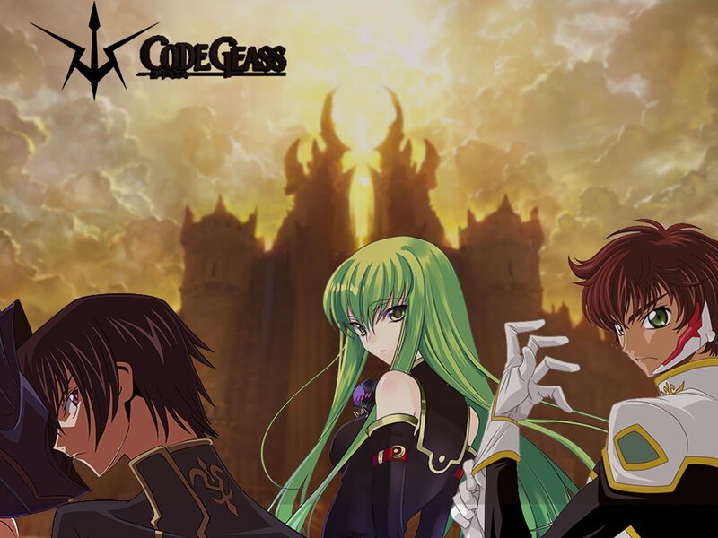 Three Anime Characters — Green, Dramatic, Sunset