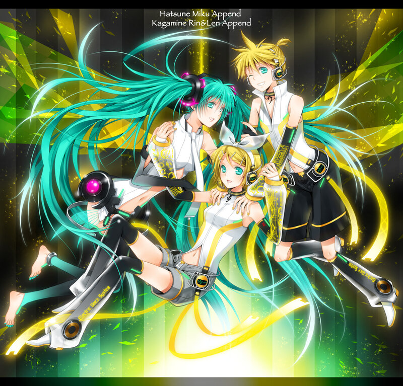 Three Anime Characters — Green, Dynamic