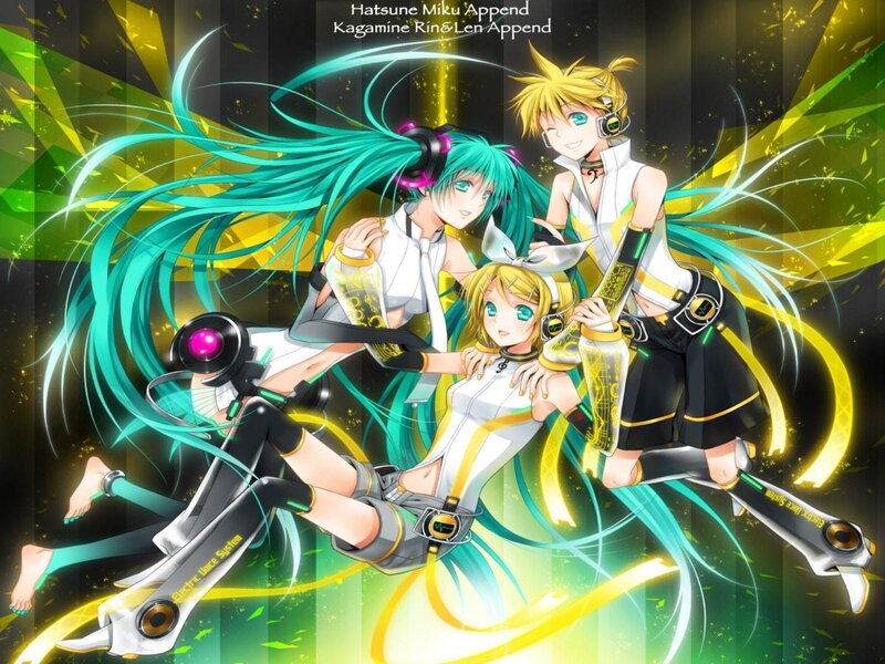 Three Anime Characters — Green, Energetic
