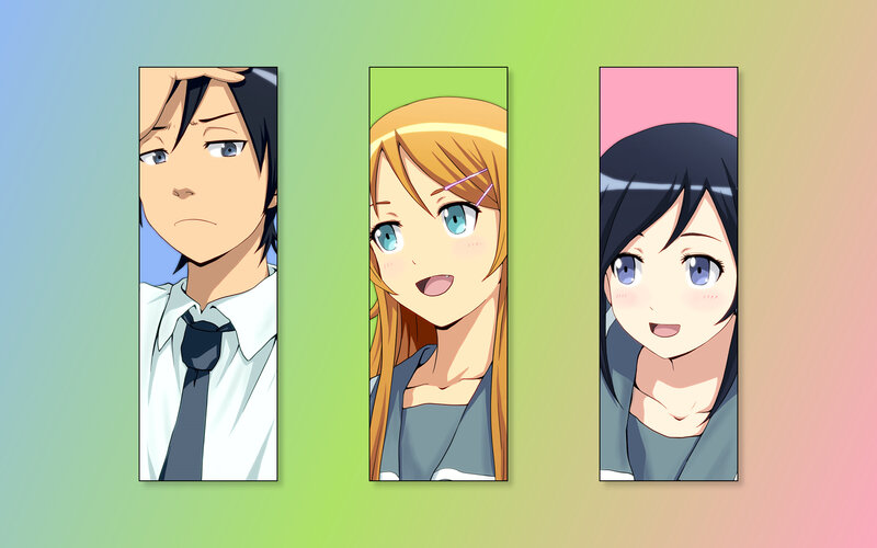 Three Anime Characters — Green, Neutral, School Uniform