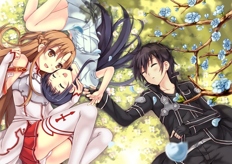 Three Anime Characters — Green, Peaceful, Spring