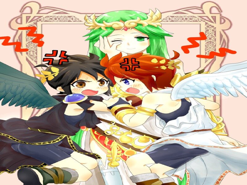 Three Anime Characters — Green, Playful, Wings