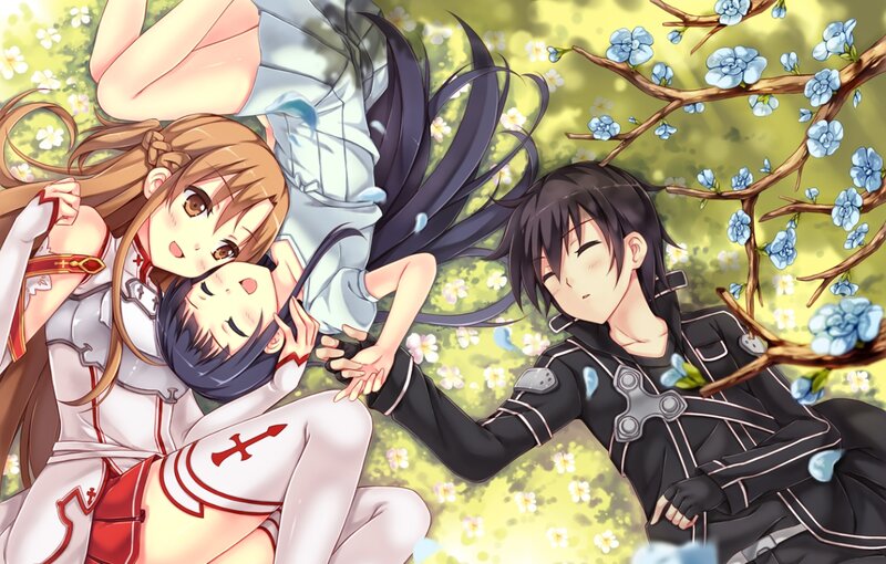 Three Anime Characters — Green, Serene, Spring