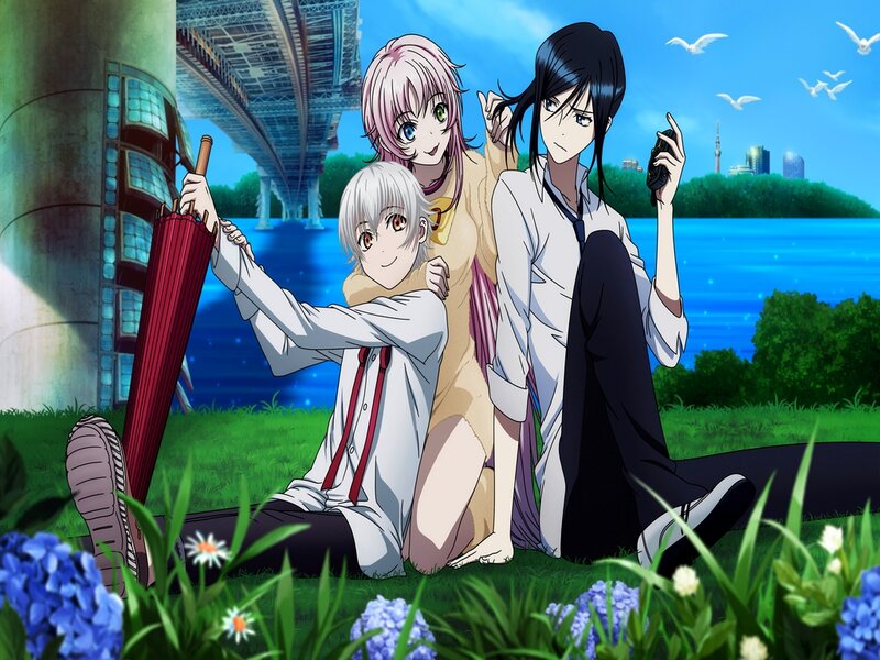 Three Anime Characters — Green, Serene