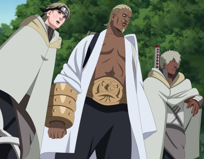 Three Anime Characters — Green, Serious, Afternoon
