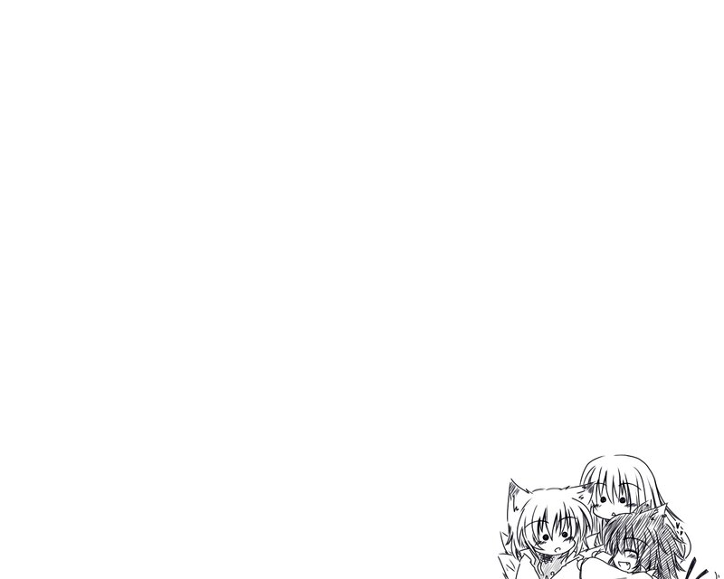 Three Anime Characters Hugging — Black, Calm
