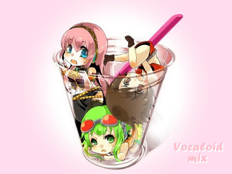 Three Anime Characters in a Cup