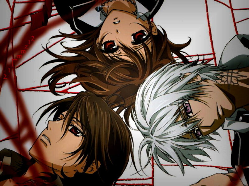 Three anime characters in a dramatic scene