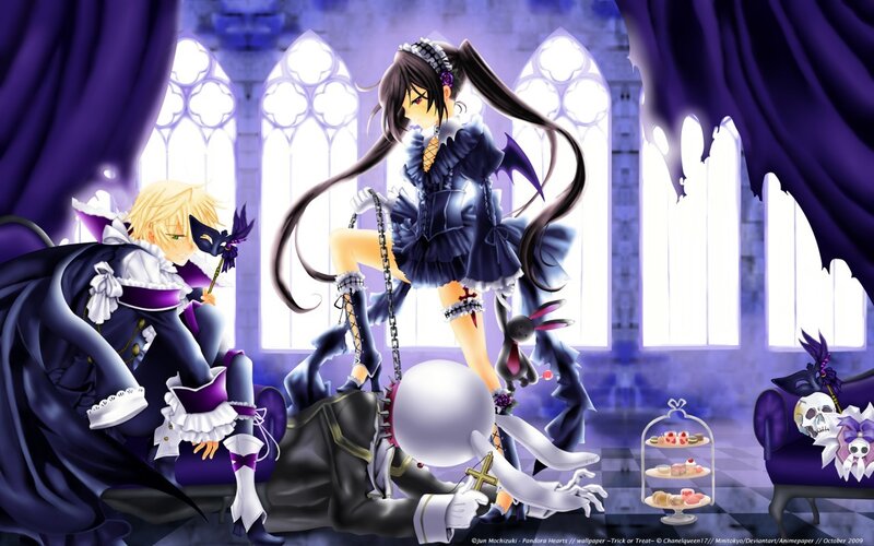Three Anime Characters in a Room — Purple