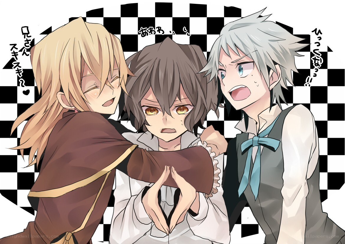 Three anime characters in a scene