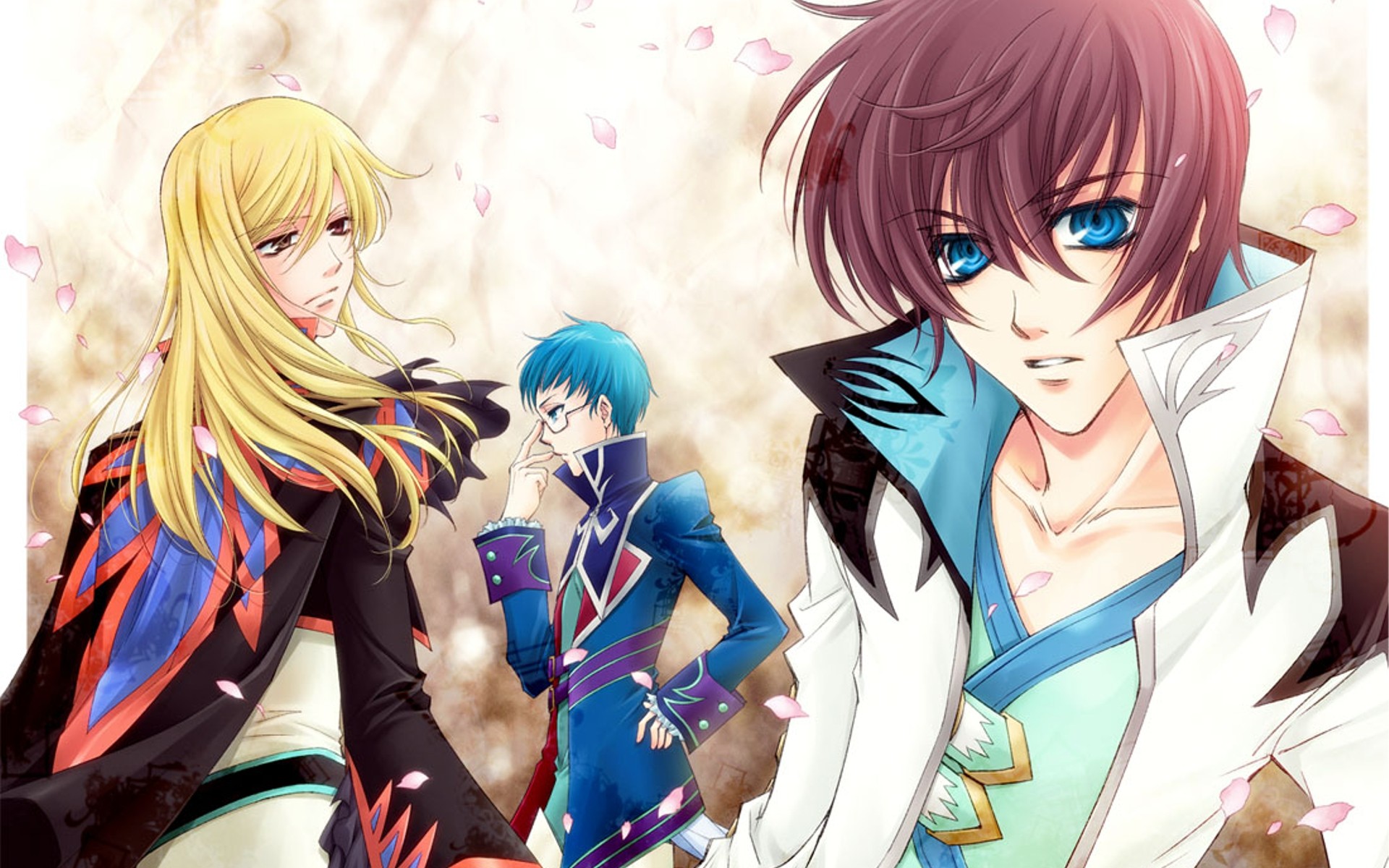 three anime characters in a scene