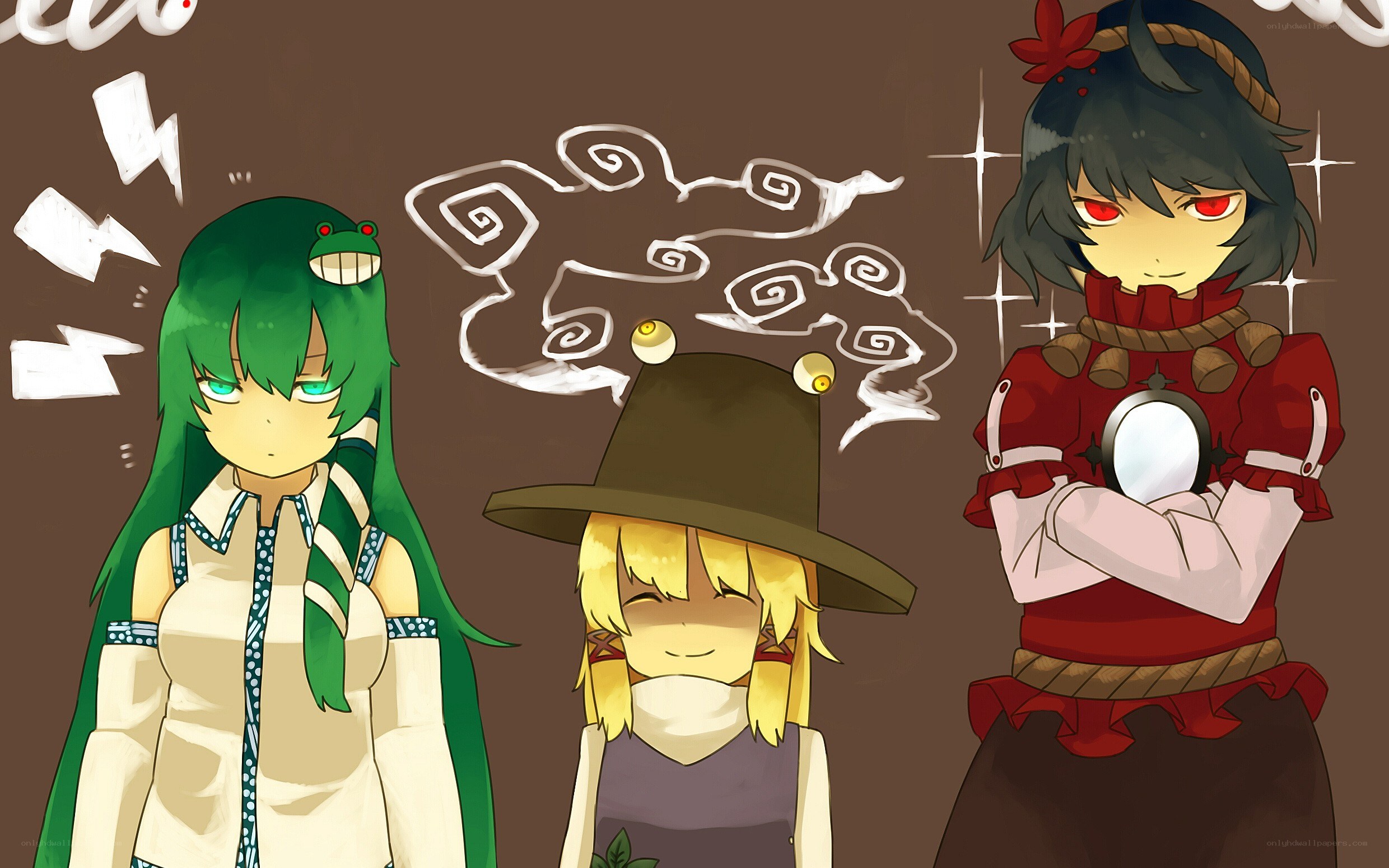 Three anime characters in a scene