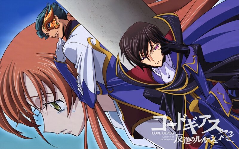 Three Anime Characters in Action — Blue, Dramatic, Afternoon