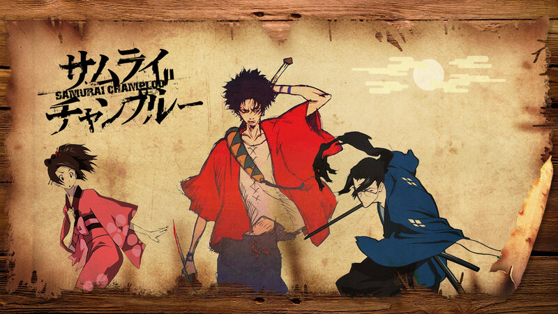 Three Anime Characters in Action — Brown