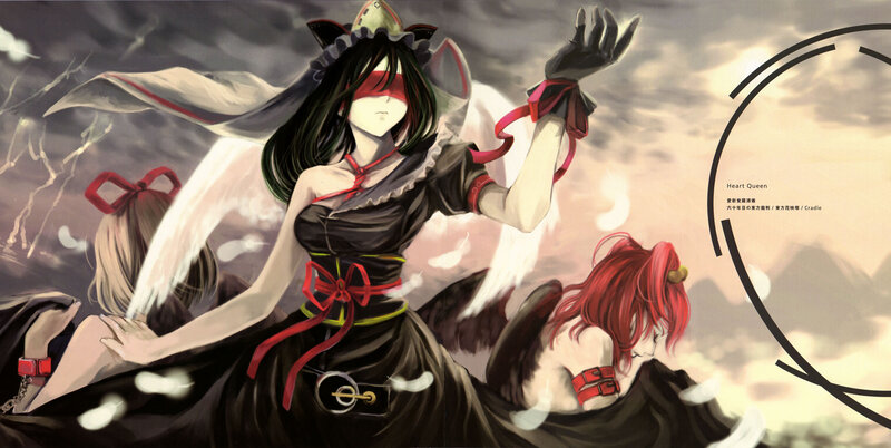 Three Anime Characters in Battle — Black, Dramatic