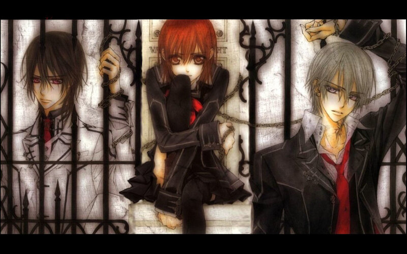 three anime characters in chains
