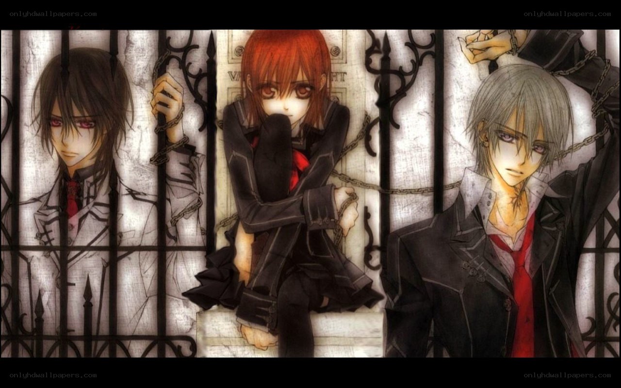 three anime characters in chains