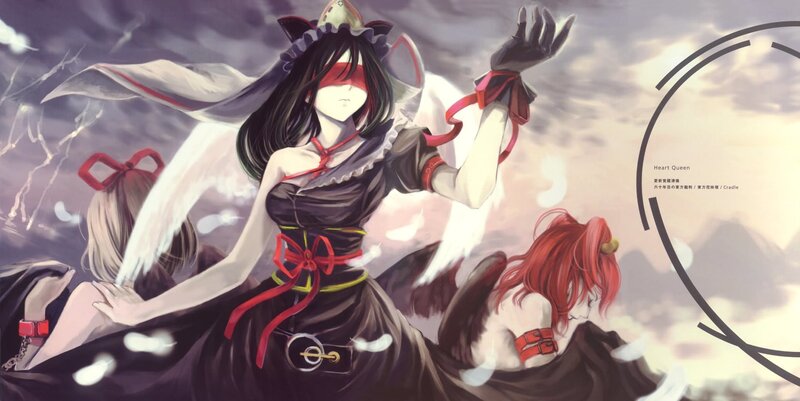 Three Anime Characters in Dark Dresses
