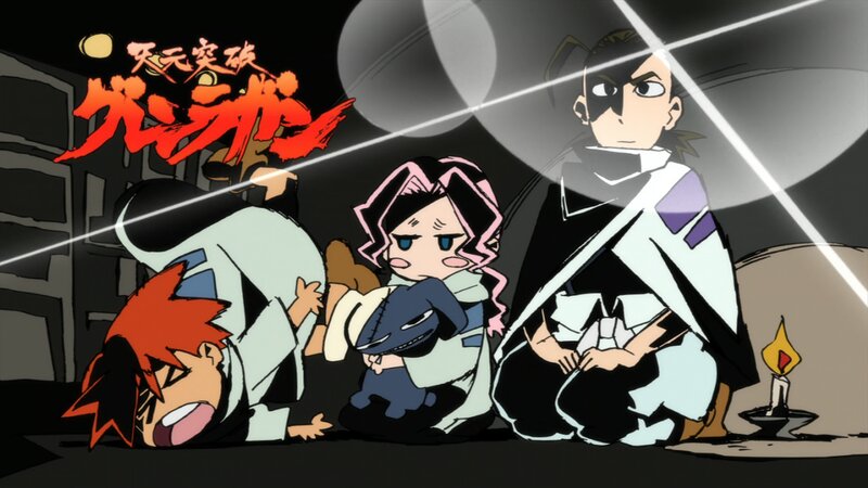 Three Anime Characters in Dark Room