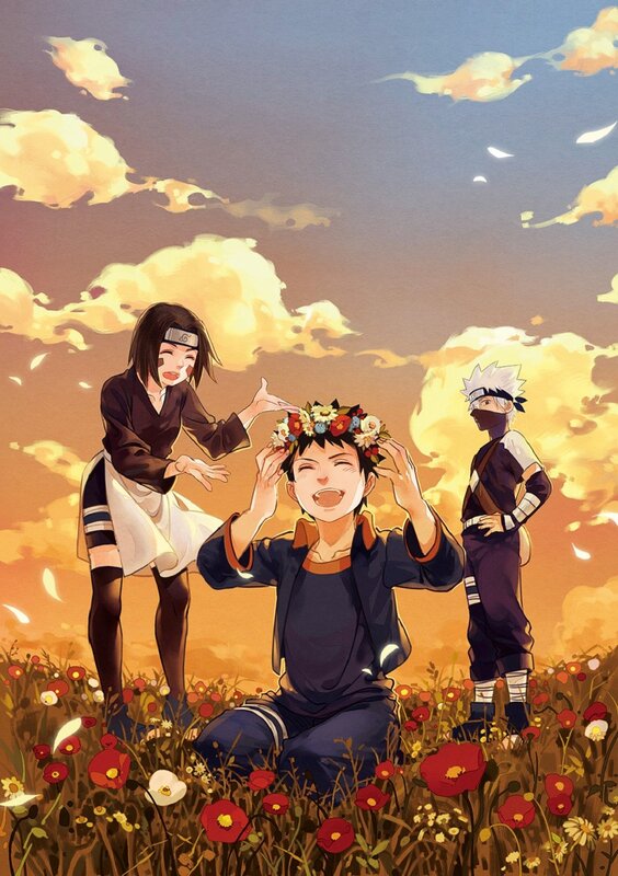 Three Anime Characters in Field — Orange