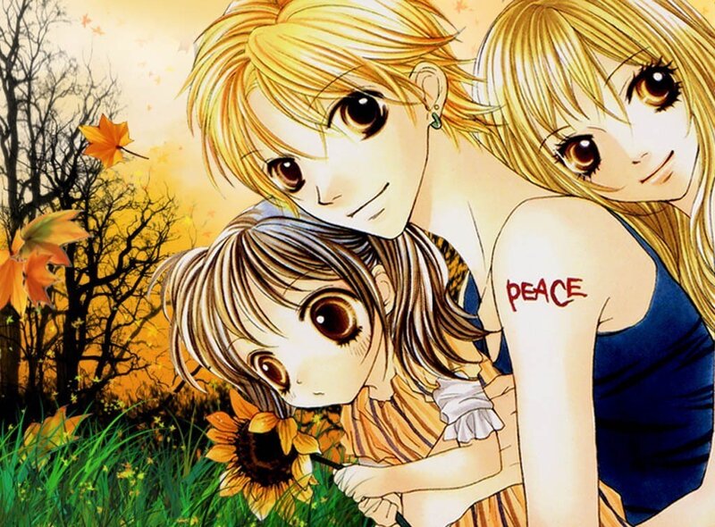 Three Anime Characters in Field — Yellow