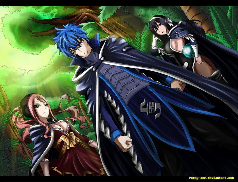 Three Anime Characters in Forest — Green, Dramatic, Afternoon