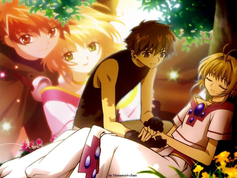 Three Anime Characters in Garden