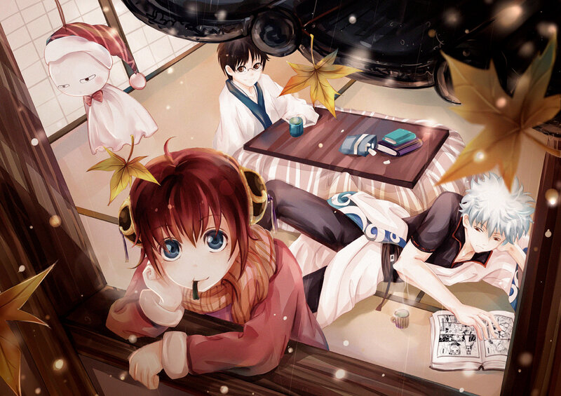 Three Anime Characters in Room