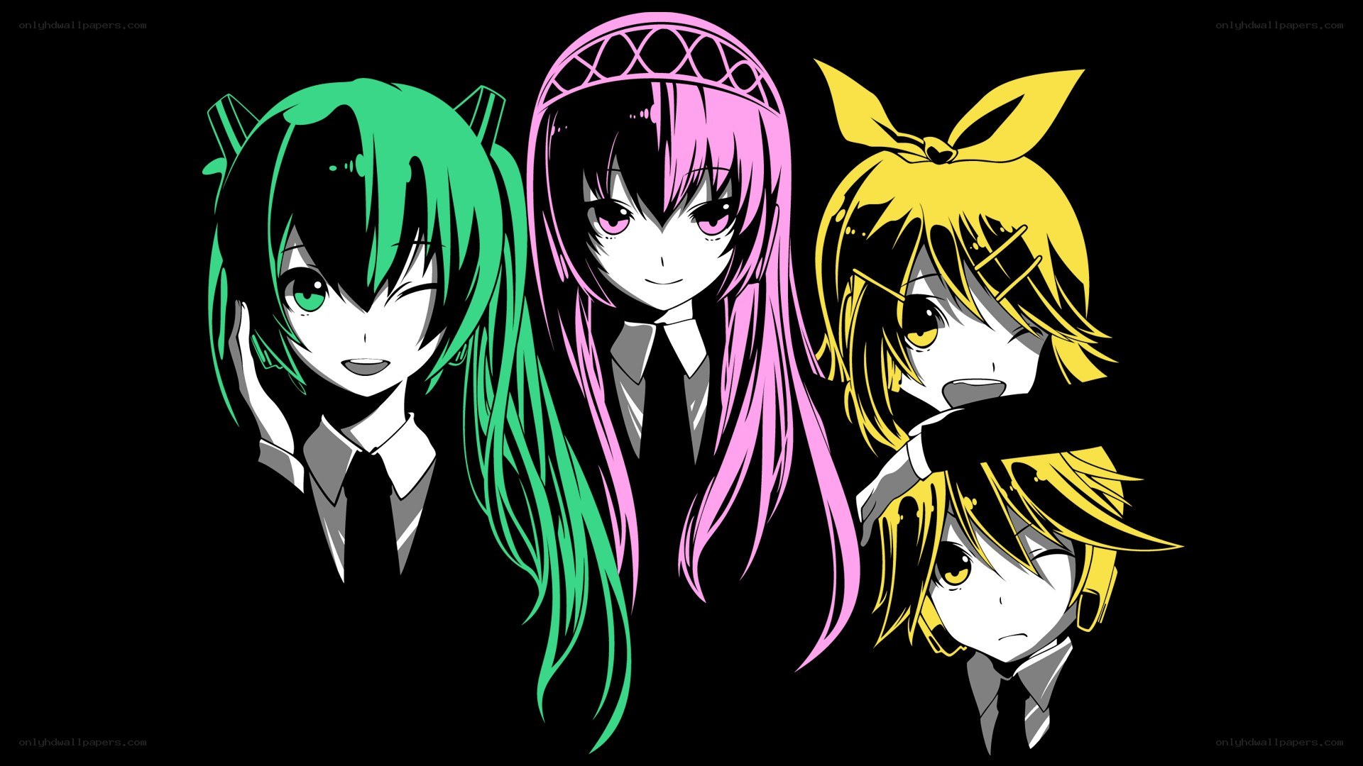 Three anime characters in school uniforms