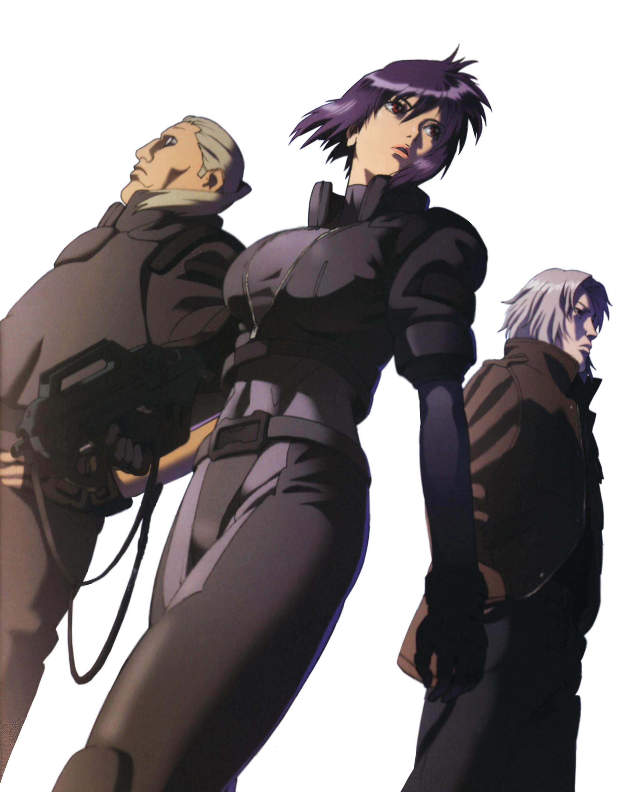 three anime characters in tactical gear