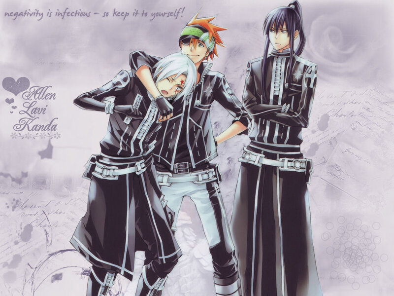 Three anime characters in uniform