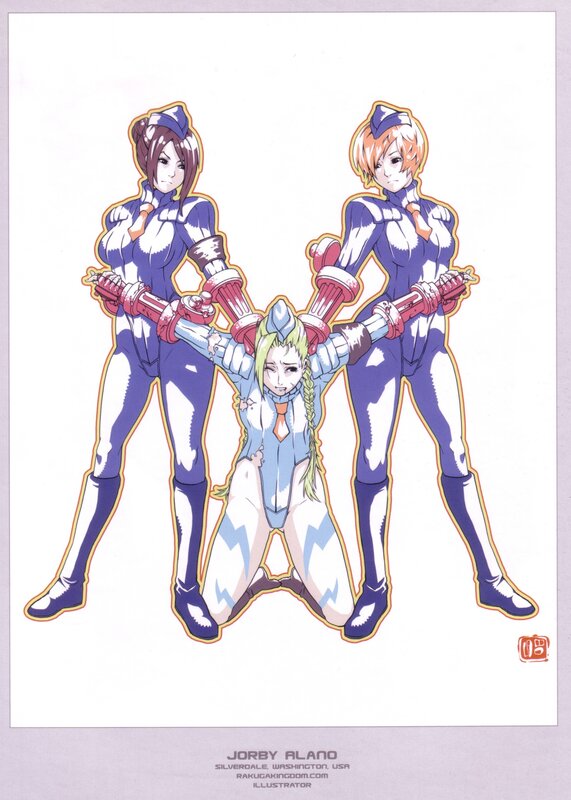 Three anime characters in uniform