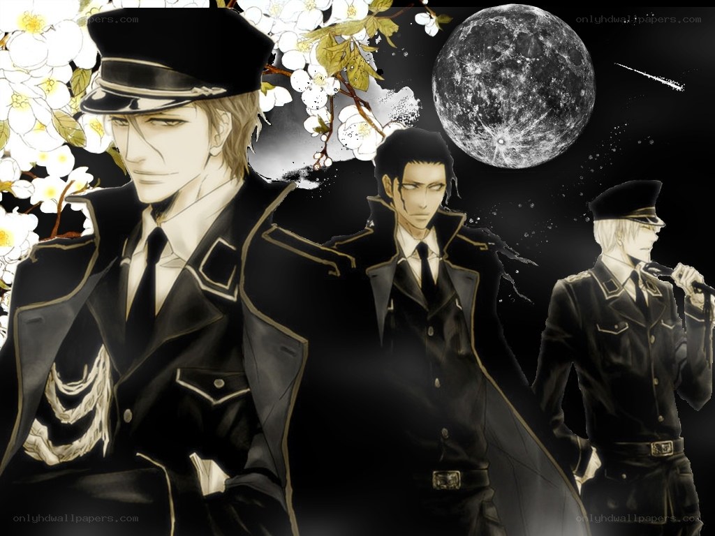 three anime characters in uniform