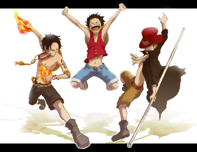 Three Anime Characters Jumping