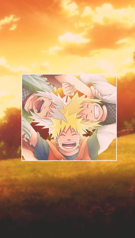 Three Anime Characters Laughing — Orange, Joyful