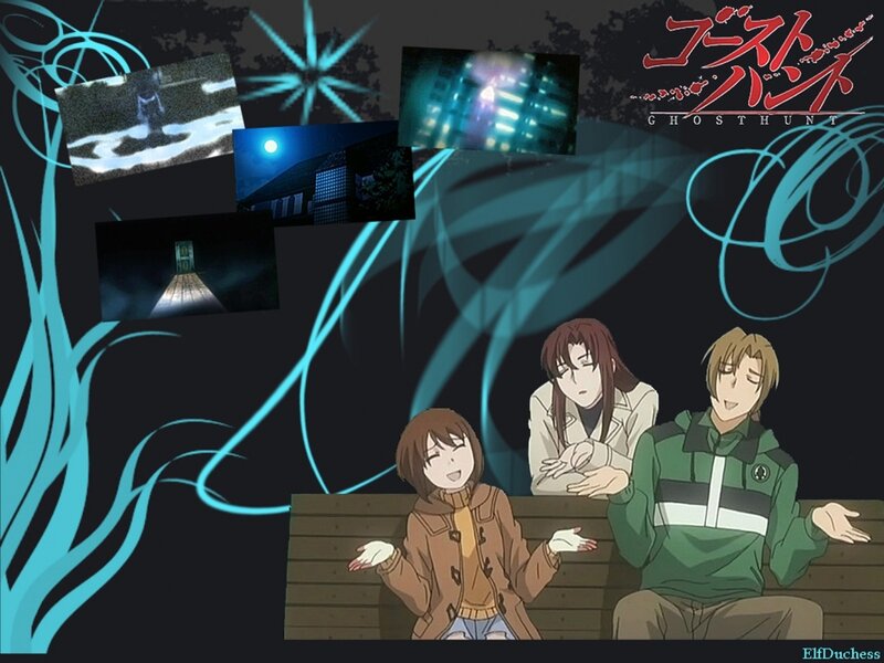 Three Anime Characters on Bench — Black