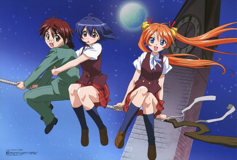 Three Anime Characters on Broom