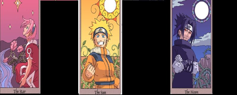 Three Anime Characters on Cards