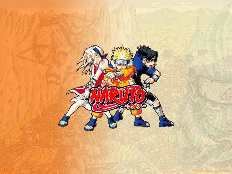 Three Anime Characters — Orange, Action, Sunset