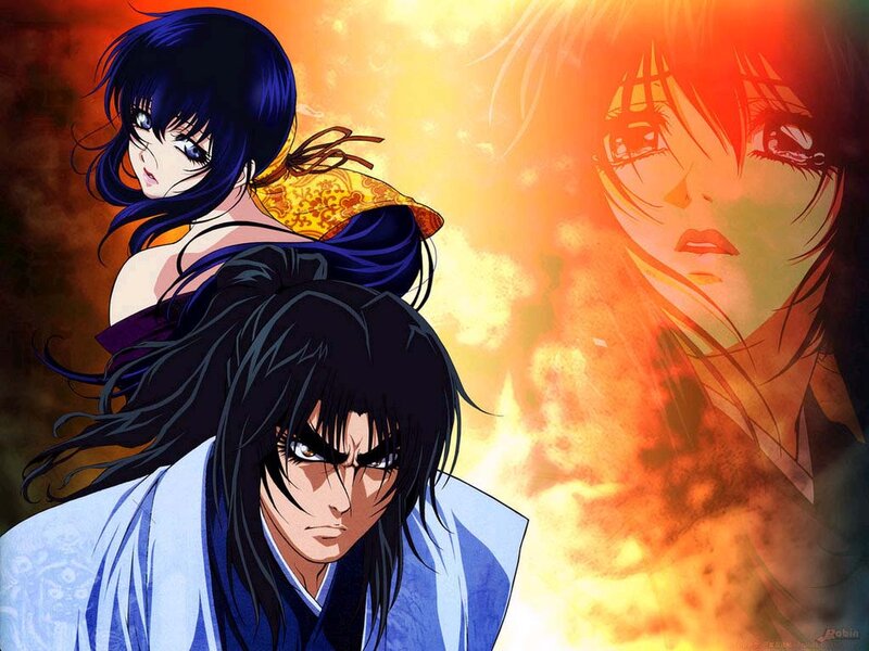 Three Anime Characters — Orange, Dramatic, Fire