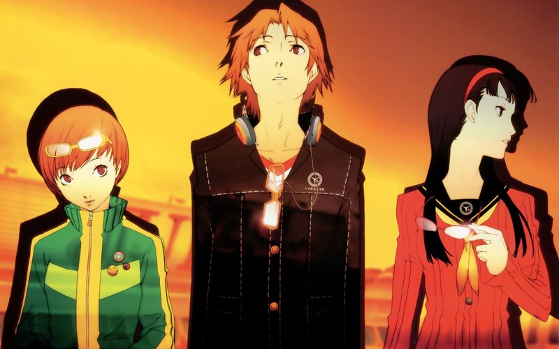 Three Anime Characters — Orange, Dramatic, Sunset, Headphones