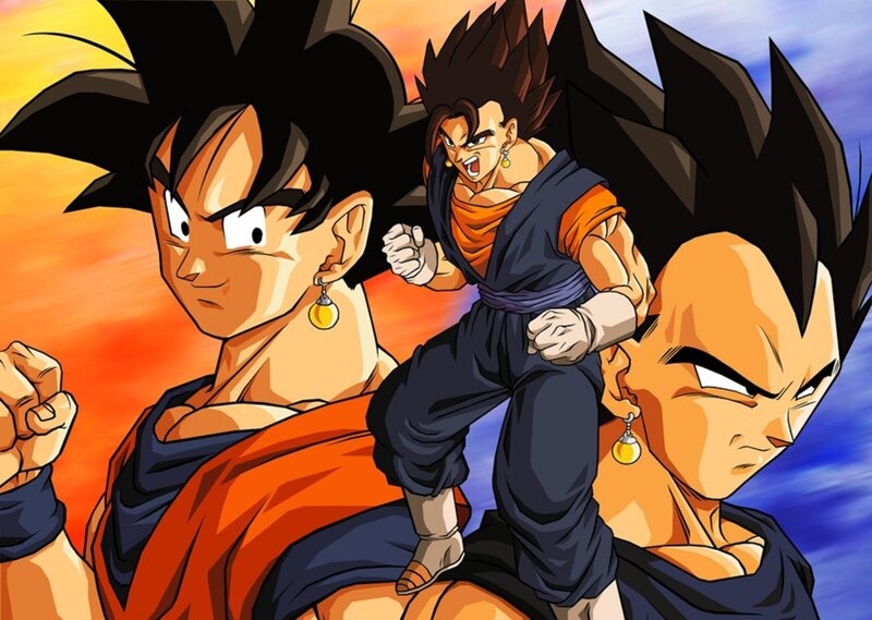Three Anime Characters — Orange, Dramatic, Sunset, Spiky Hair