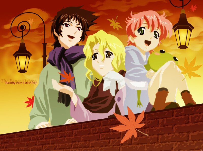 Three Anime Characters — Orange, Warm, Autumn