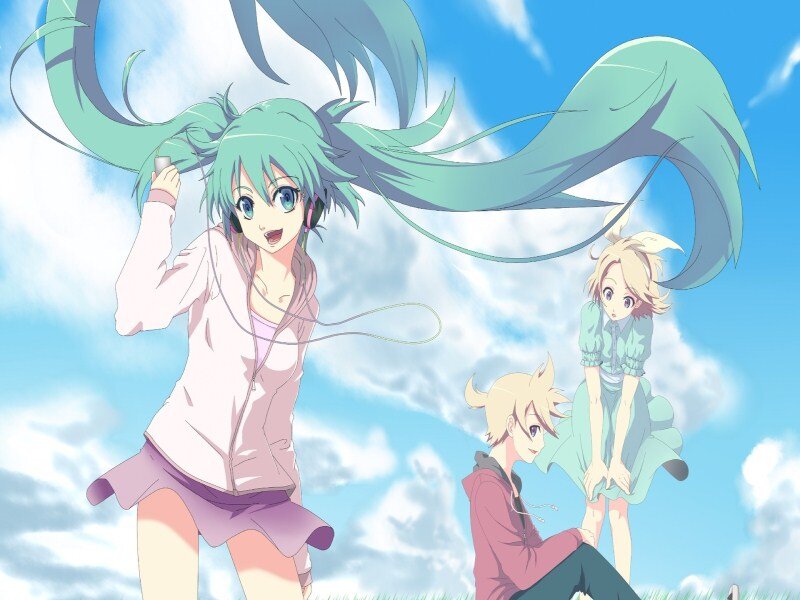 Three Anime Characters Outdoors