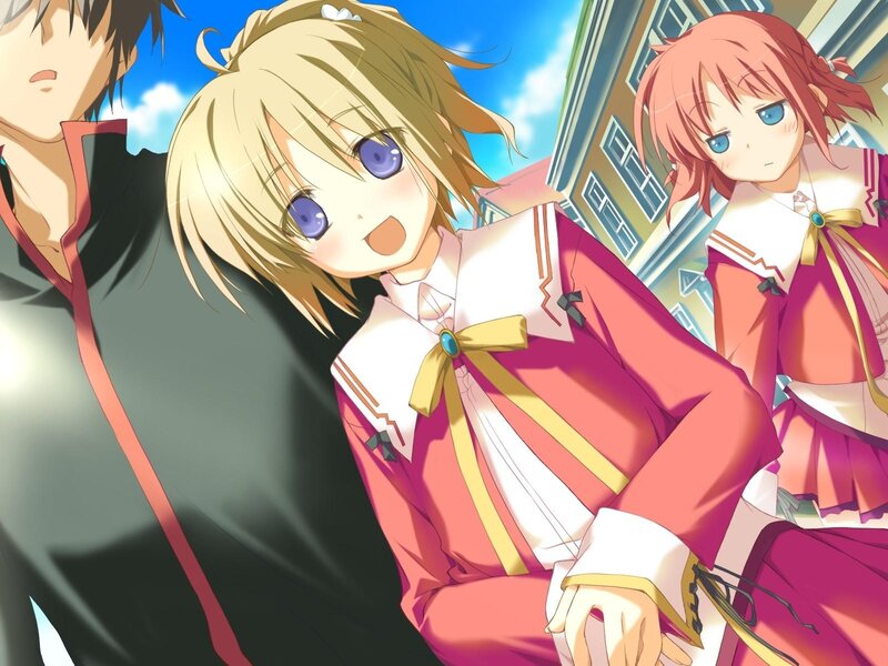 Three Anime Characters — Pink, Bright