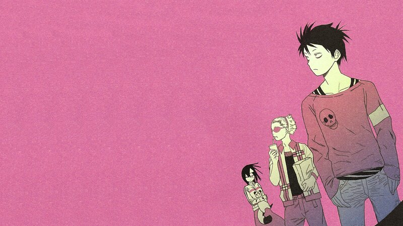 Three Anime Characters — Pink, Calm, Skull Shirt