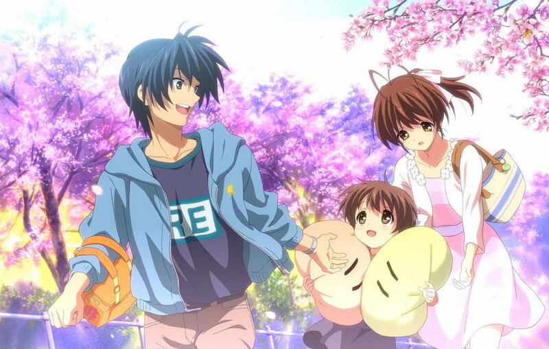 Three Anime Characters — Pink, Cheerful, Spring