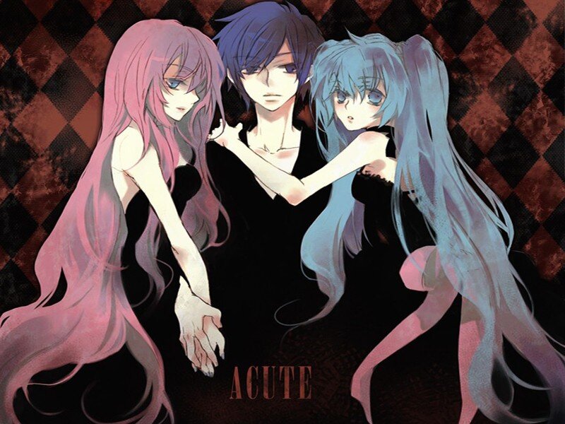 Three Anime Characters — Pink, Dramatic, Long Hair