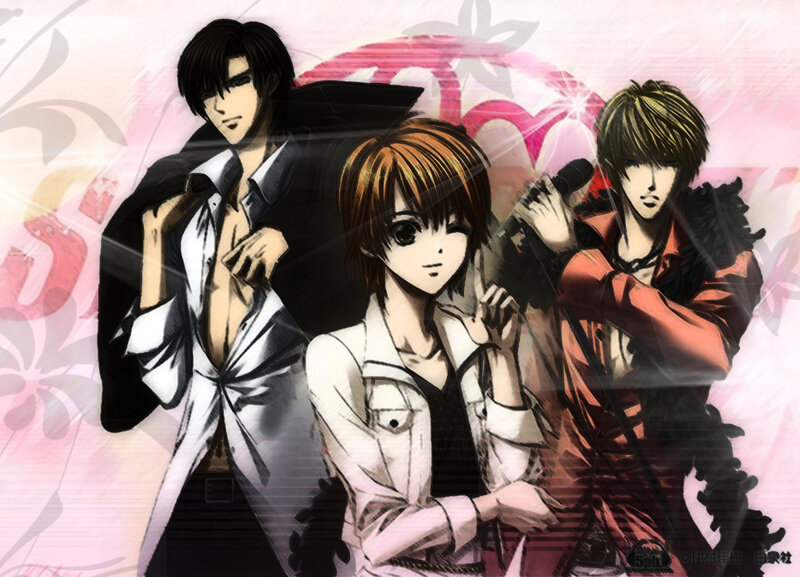 Three Anime Characters — Pink, Dramatic, Microphone